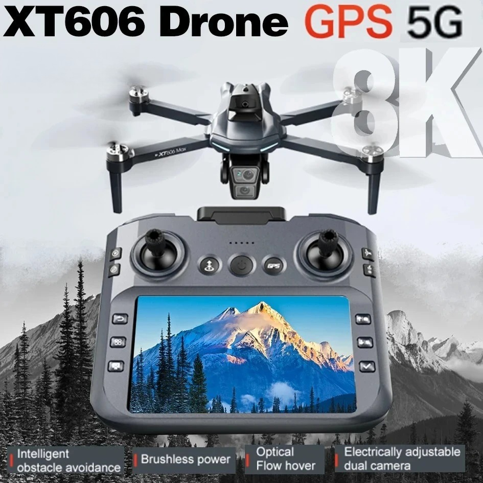 Fpv Brushless Rc Drone 4K - طائرة بدون طيار XT606 الأصلية الاحترافية