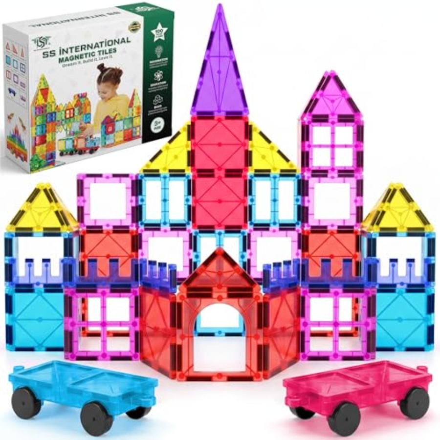 Magnetic Building Tiles Set 100Pcs - مجموعة بناء مغناطيسية من 100 قطعة