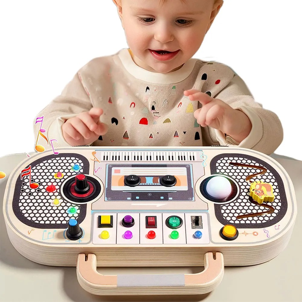 Montessori Wooden Busy Board Toddler - ألعاب مونتيسوري للأطفال الصغار، ألعاب حسية