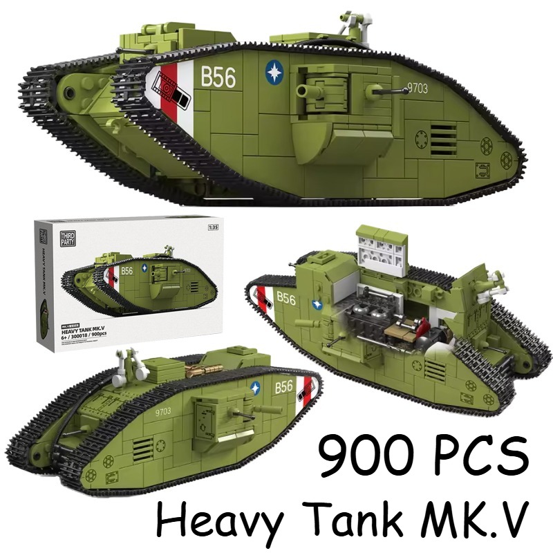 Lego Compatible Military Tank - 900 قطعة من مكعبات بناء دبابة