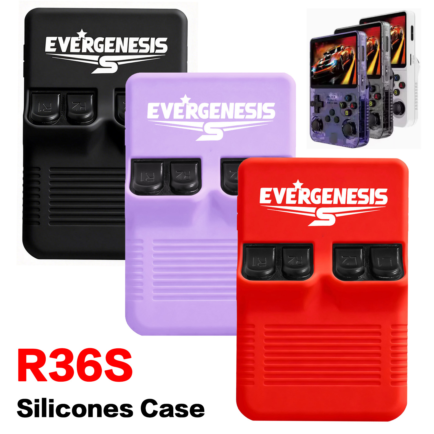 Retro Handheld Game Console R36S - حافظة سيليكون R36S لجهاز الألعاب المحمول،