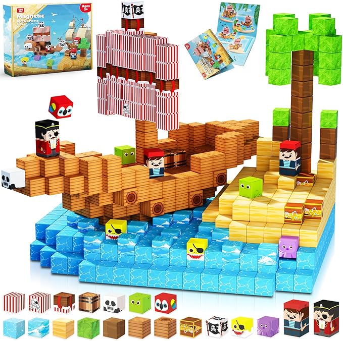 Magnetic Building Tiles Set 100Pcs - كتل مغناطيسية - مجموعة عالم مغناطيس