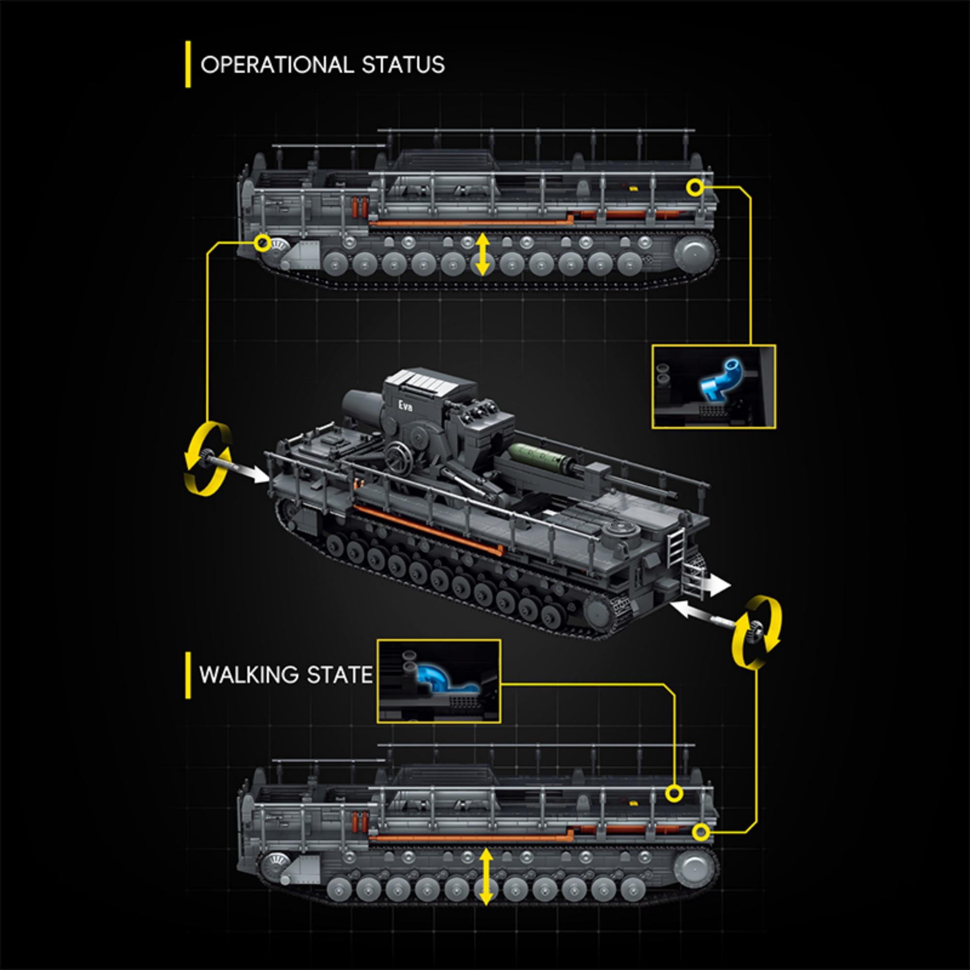 4706 قطعة من مكعبات بناء عربة  - مراجعة Lego Compatible Military Tank وسعره