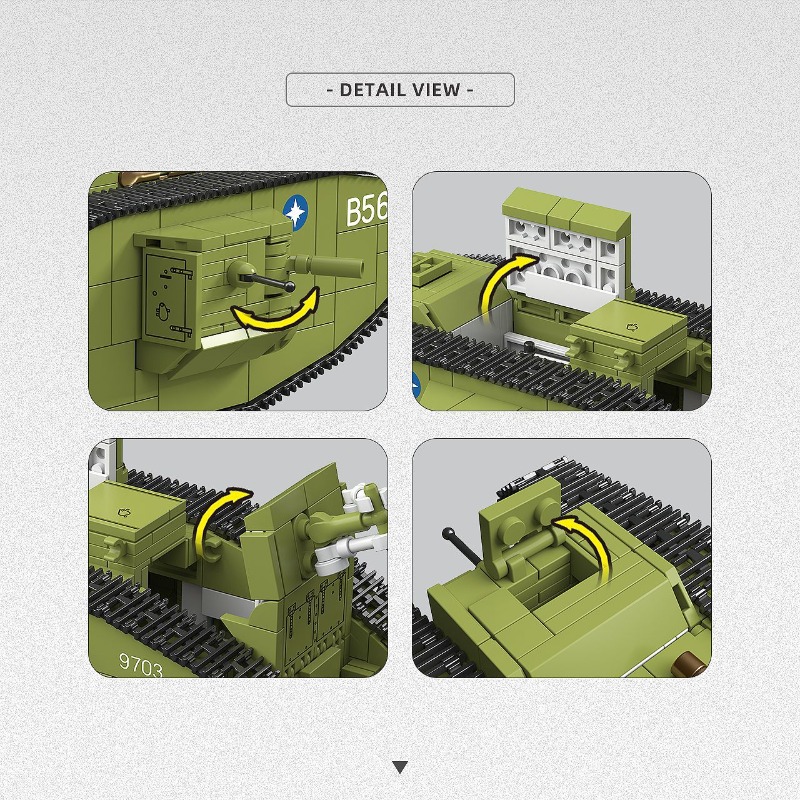 900 قطعة من مكعبات بناء دبابة  - مراجعة Lego Compatible Military Tank وسعره