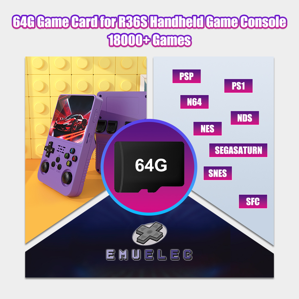 بطاقة لعبة TF 64G لوحدة تحكم أ - مراجعة Retro Handheld Game Console R36S وسعره