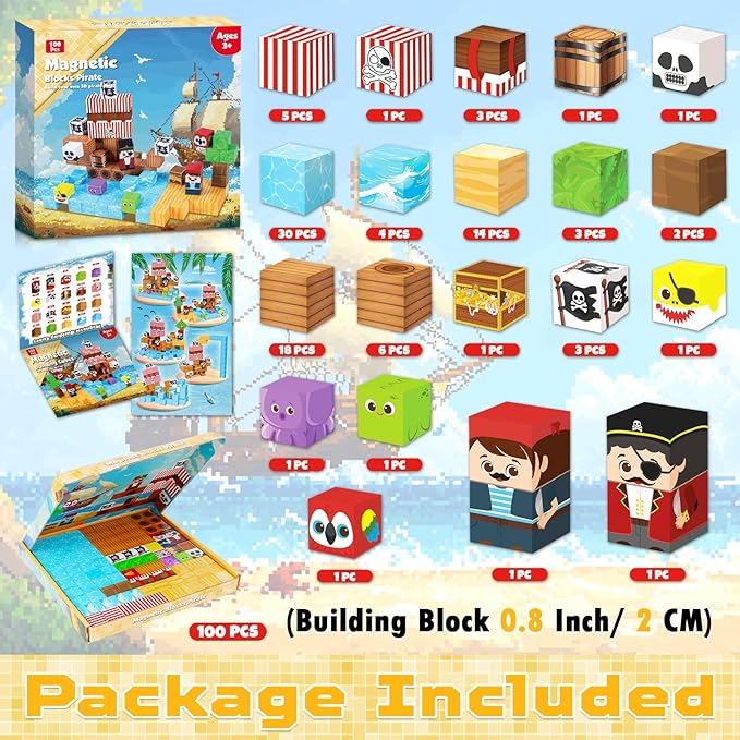 كتل مغناطيسية - مجموعة عالم مغ - مراجعة Magnetic Building Tiles Set 100Pcs وسعره